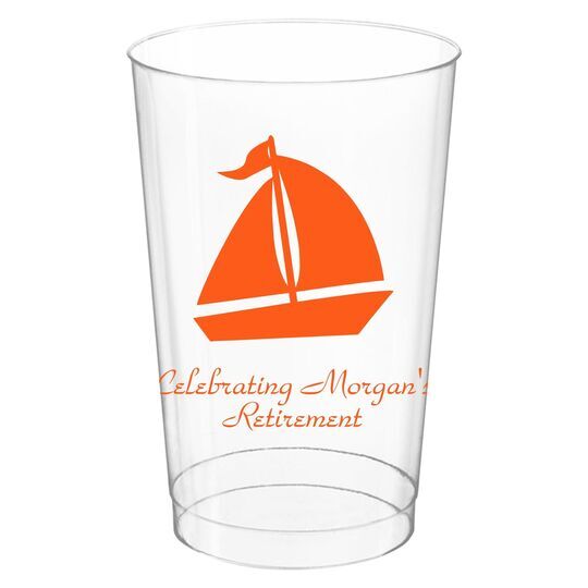 Sailboat Silhouette Clear Plastic Cups
